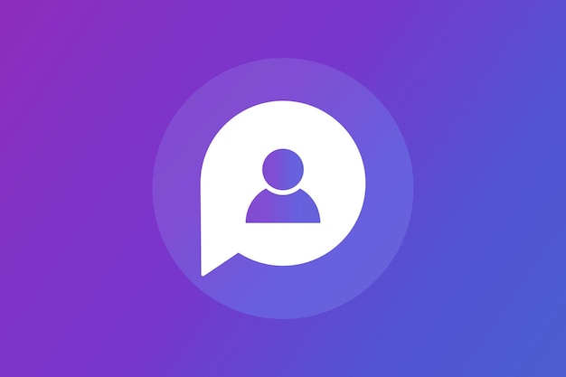 User icon with speech bubble vector design