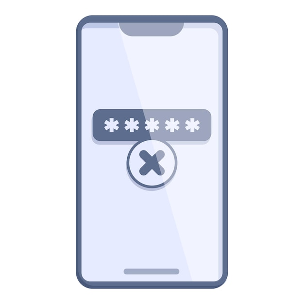 User identity incorrect password icon cartoon vector Service protected