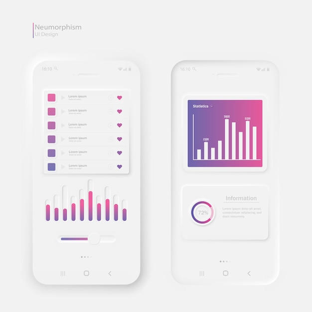 Vector user interface elements for a mobile application the layout of the phone screen and a set of user interface icons