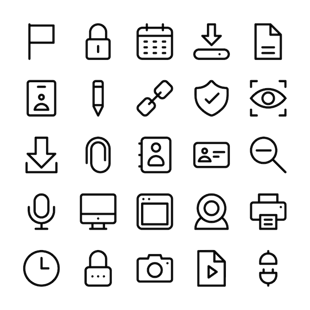 User interface line icon pack