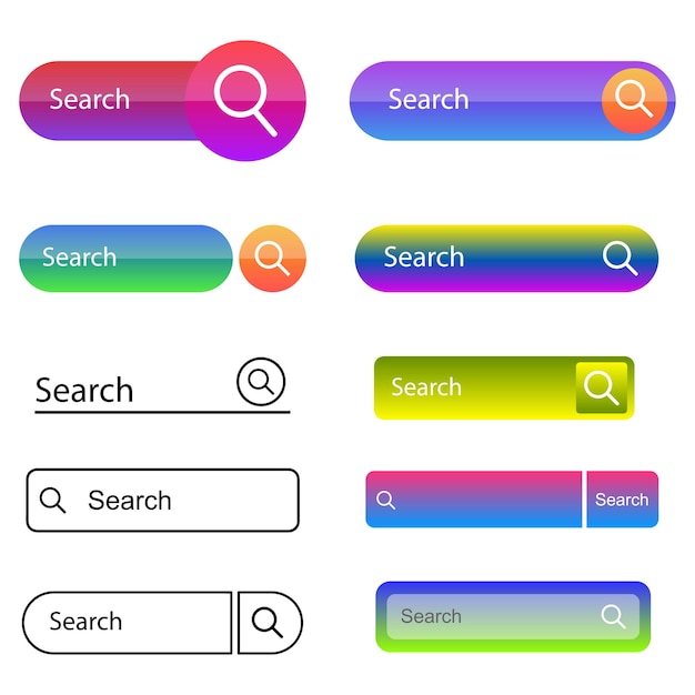 User interface search menu button mobile app