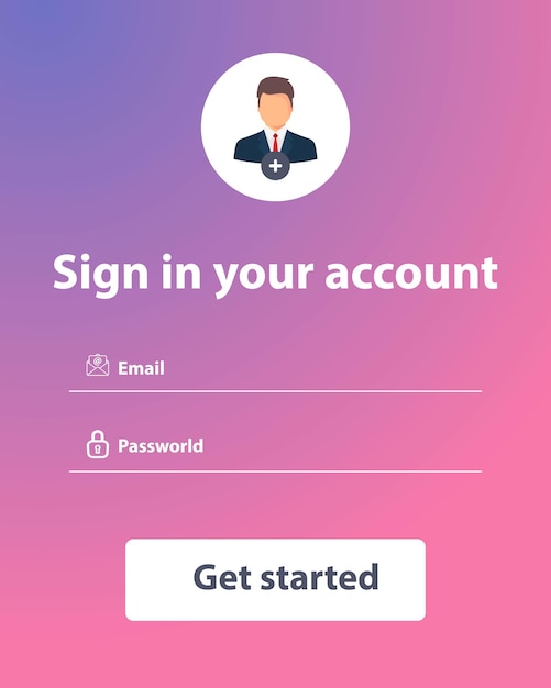 Vector user interface template. sign in and sign up form page. web template and elements for site form of login to account. web elements. ux. sign up form