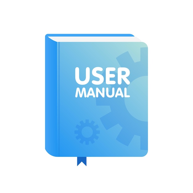 Vector user manual book download icon. flat vector illustration.