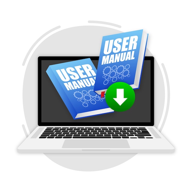 User manual books download icon textbook with bookmark diary or notebook vector illustration