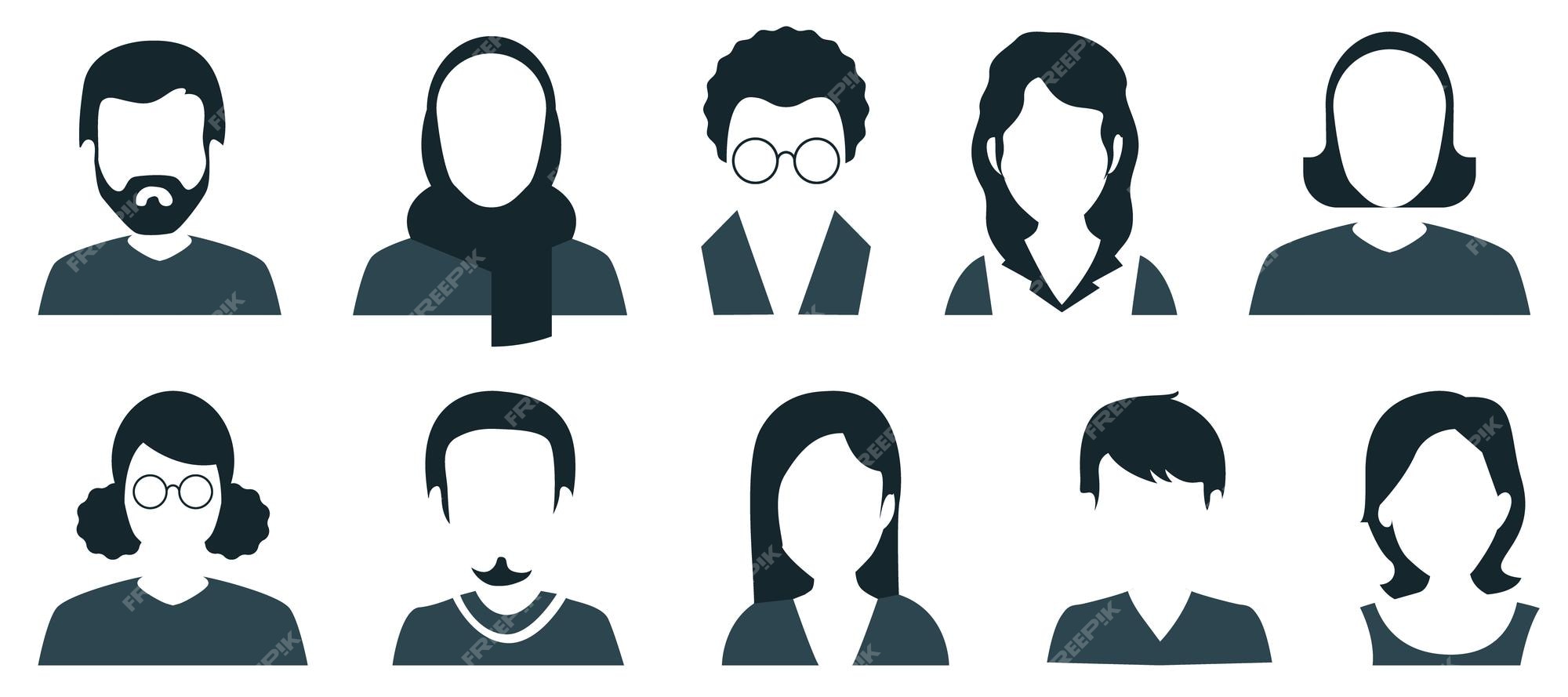 black avatar person icons. user profile icon 7319933 Vector Art at