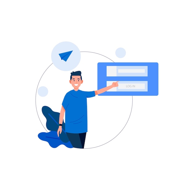 An user profile verification flat vector illustration