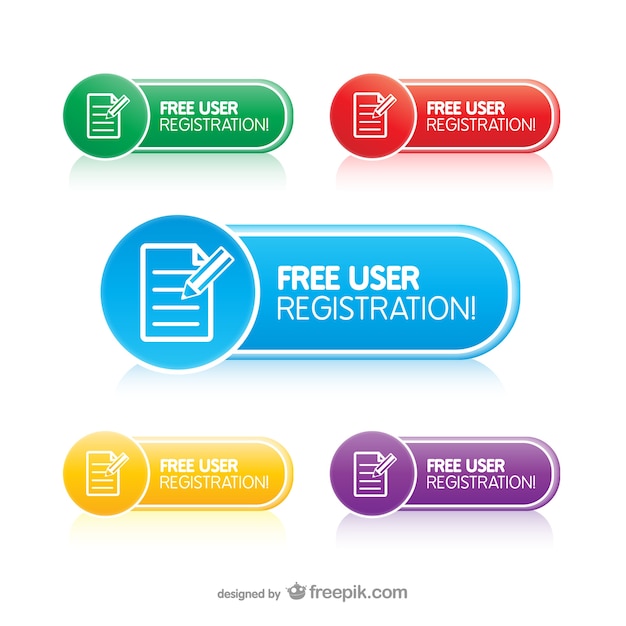 User registration buttons