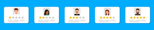 User reviews set customer feedback vector illustration in flat design