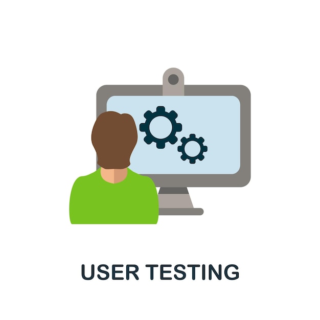 User testing flat icon simple element from project management collection creative user testing icon for web design templates infographics and more