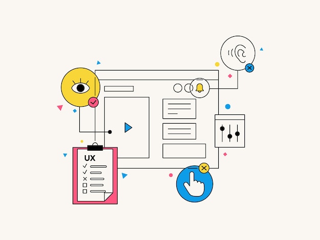 User testing hand drawn vector illustration for UI UX