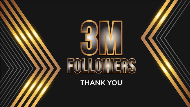 Vettore utente grazie festeggiamo di 3 milioni di abbonati e follower. 3 milioni di follower grazie