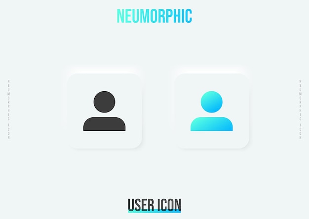 User trendy neumorphic icon in solid and gradient color