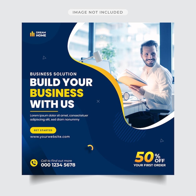 usiness promotion and corporate instagram post and banner template