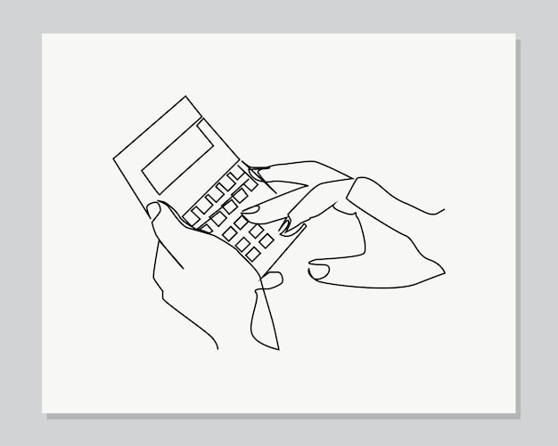 Using calculator continuous one line illustration