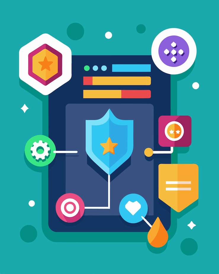 Vector using a gamified coding app students can earn points and badges as they complete coding challenges