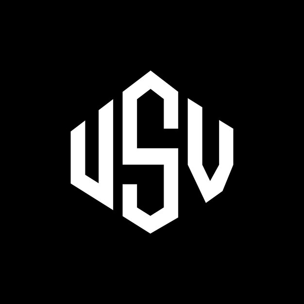 USV letter logo ontwerp met veelhoek vorm USV veelhoek en kubus vorm logo ontwerp USV zeshoek vector logo sjabloon witte en zwarte kleuren USV monogram bedrijf en vastgoed logo