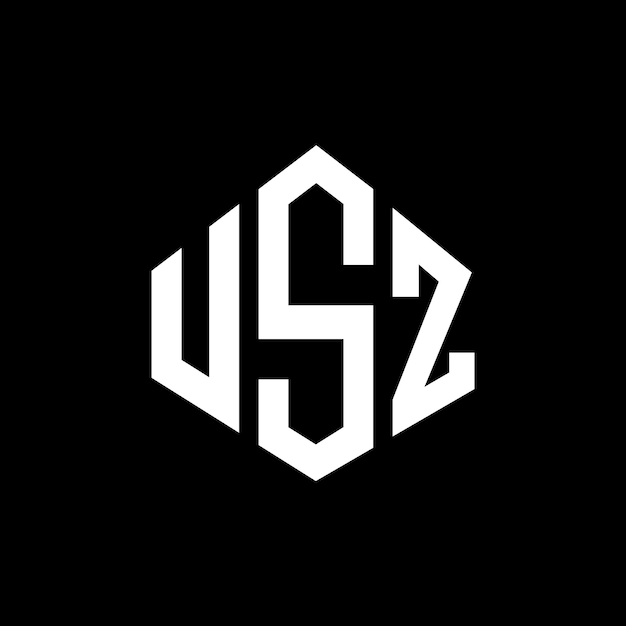 Вектор Дизайн логотипа с буквой usz с формой многоугольника usz многоугольный и кубический дизайн логотипа usz шестиугольный векторный шаблон логотипа белые и черные цвета usz монограмма бизнес и логотип недвижимости