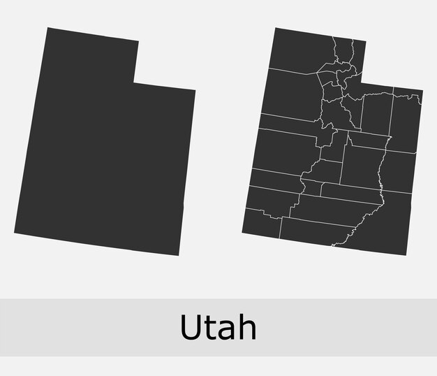 Vector utah map counties outline