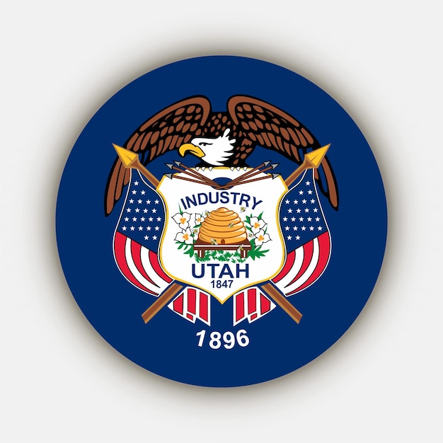 Utah state flag Vector illustration
