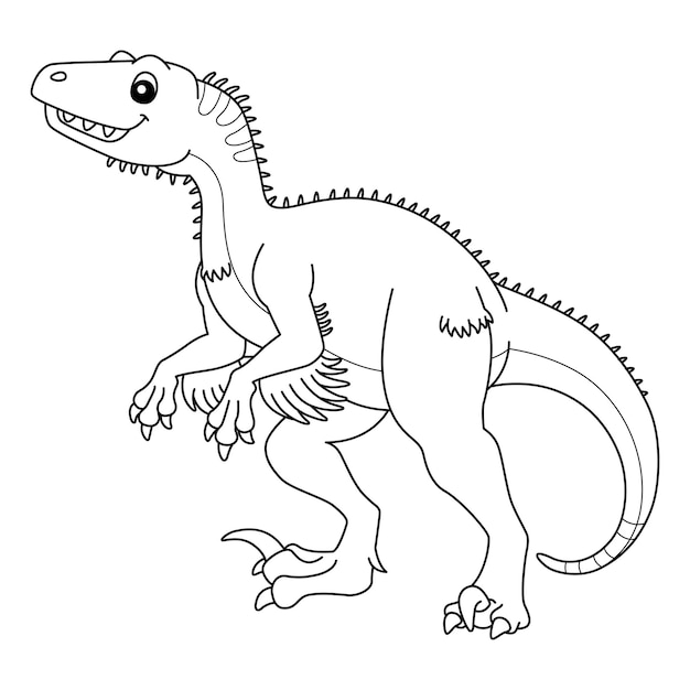 Utahraptor da colorare pagina isolata per i bambini