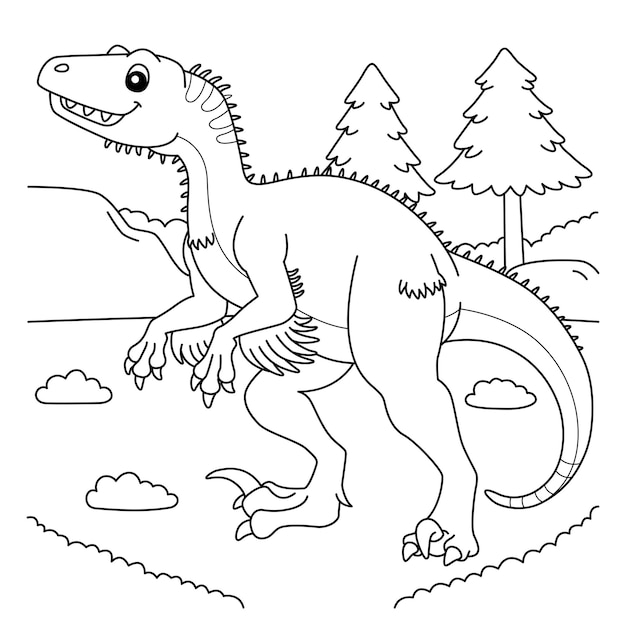 Pagina da colorare di utahraptor per bambini