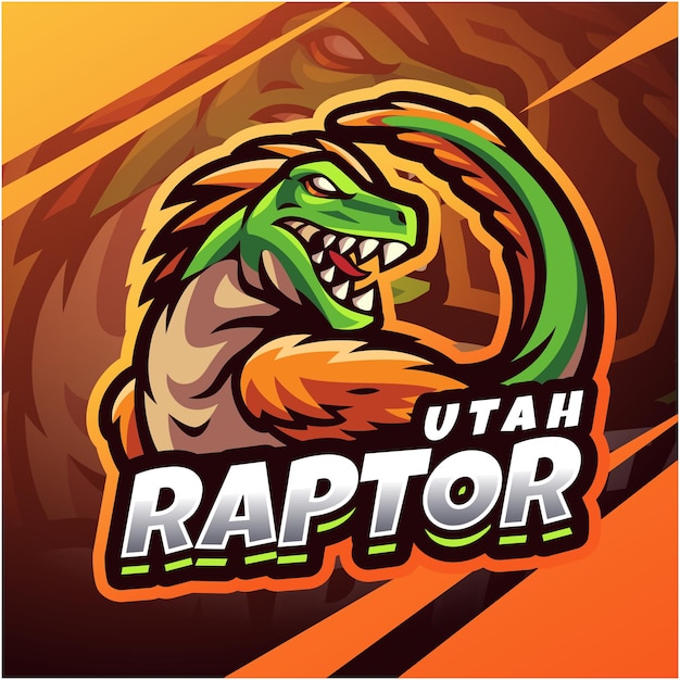 Utahraptor Esport 마스코트 로고 디자인