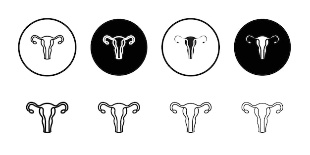 Uterus icon Line Art Logo set