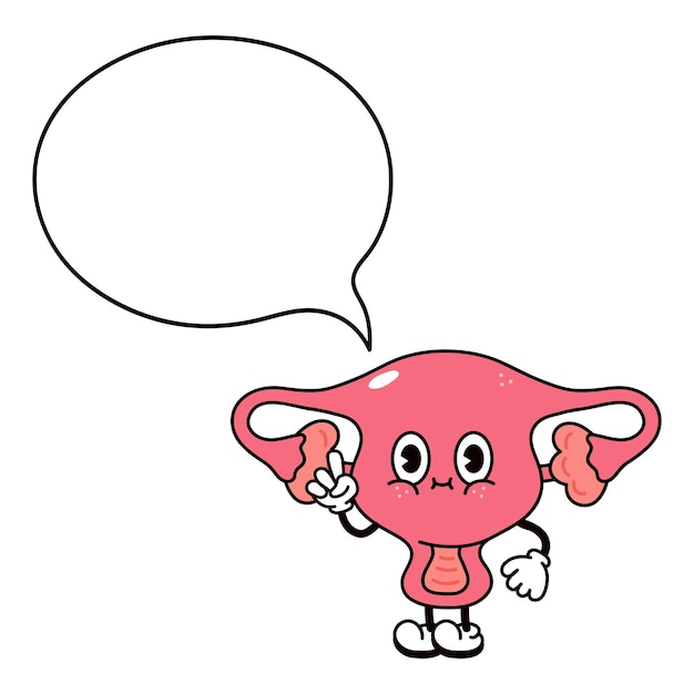 Vector uterus with an inscription character