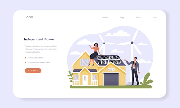 経済ウェブバナーまたはランディングページの家庭用エネルギーの公益事業部門