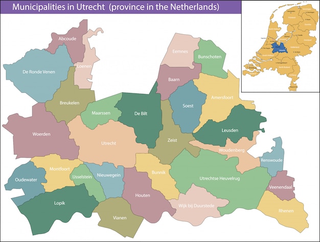 Vettore utrecht è una provincia dei paesi bassi