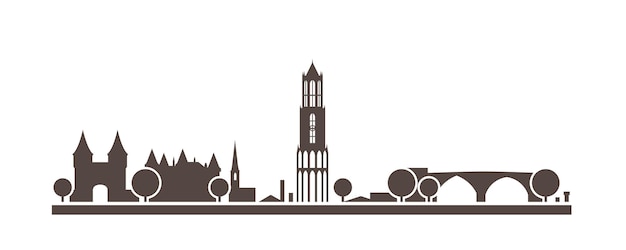 Utrecht Simple Monochrome Stylish Skyline