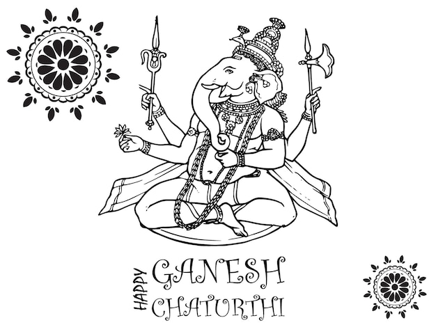 Utsavganesh chaturthi festival kaart achtergrond