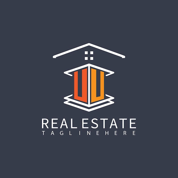 UU Real Estate Letter Monogram Vector Logo Home Or Building Shape All Logo