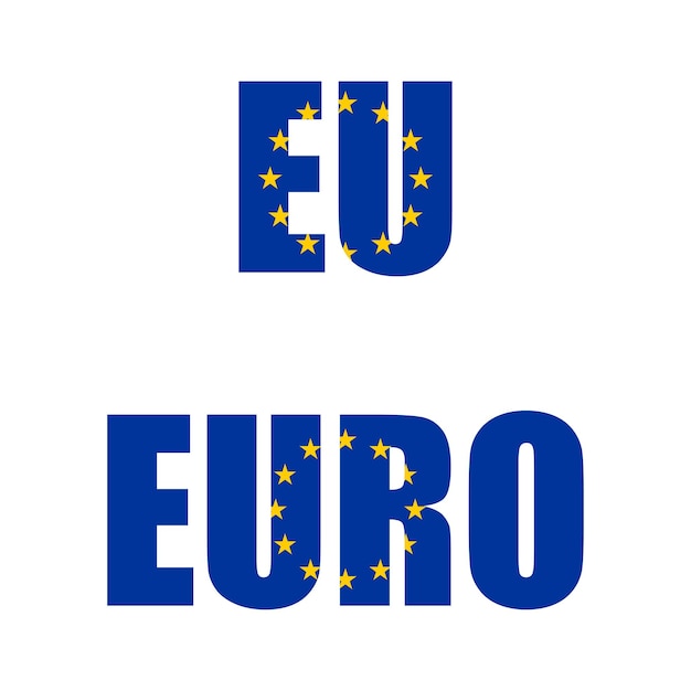 欧州連合の旗のテキストの背景