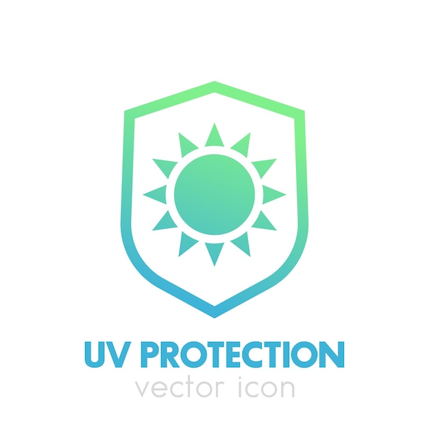 Vector uv-beschermingspictogram op wit