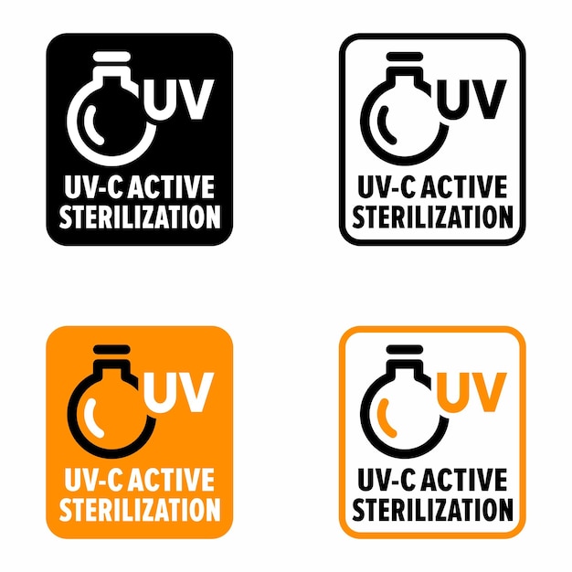 UV-C actieve sterilisatiemethode, technologie en informatiebord voor apparaten