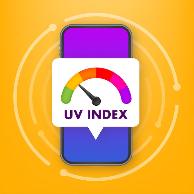 Uv-indexniveau zonaantallen zonnebescherming vectorillustratie