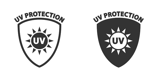 Icona di protezione uv simbolo anti uv illustrazione vettoriale