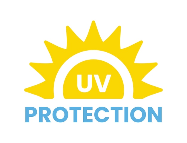 Vector uv protection icon isolated on white background.