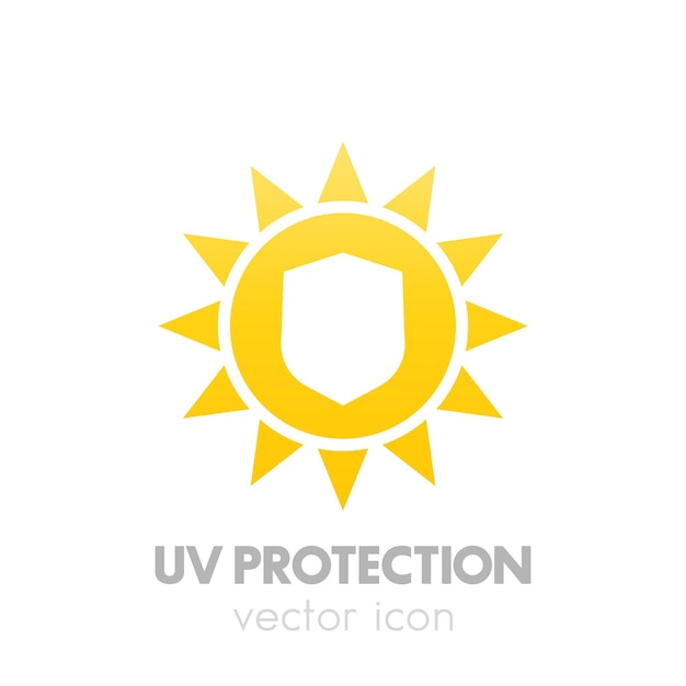 UV protection icon sun and shield