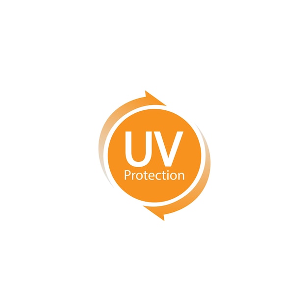 Uv protection logo and icon vector ultraviolet with reflection around the circle