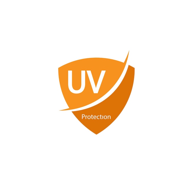 uv protection logo and icon vector ultraviolet with reflection around the circle