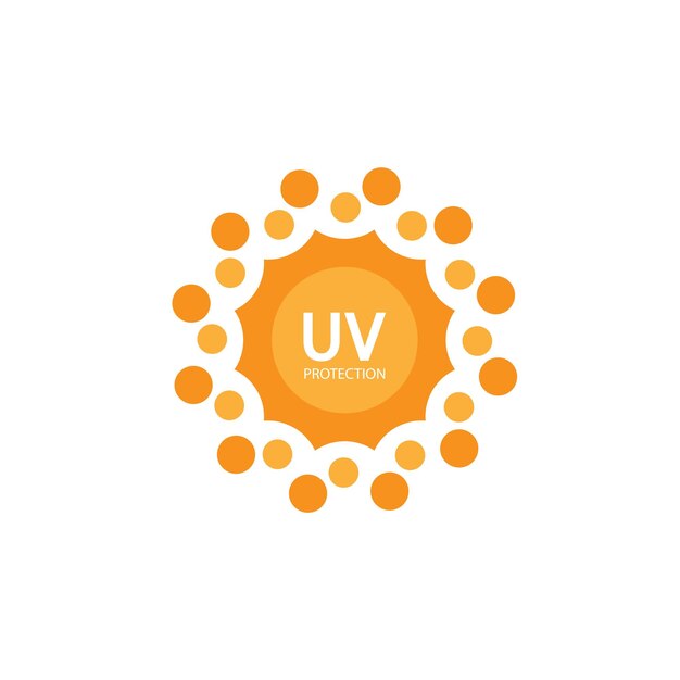 Vector uv protection logo solar cream sunlight sunblock vector