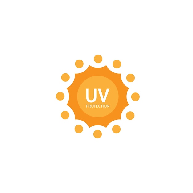 Vector uv protection logo solar cream sunlight sunblock vector