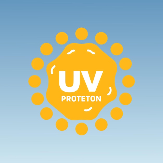 Vector uv protection uv radiation ultraviolet sunblock icon eps vector design isolated on light background