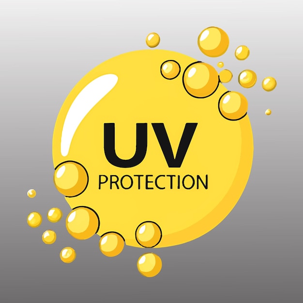 Uv protection uv radiation ultraviolet sunblock icon eps vector design isolated on light background