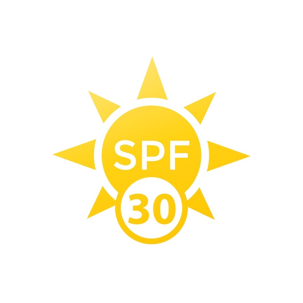 Vettore iconica di protezione solare uv spf 30