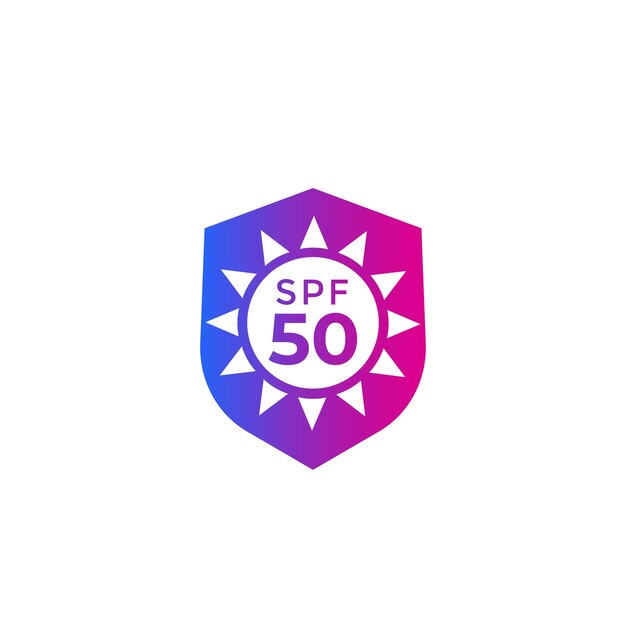 그라데이션이 있는 UV 태양 보호 SPF 50 아이콘
