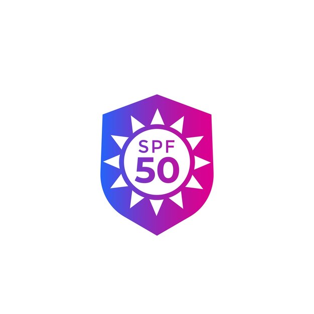 UV sun protection SPF 50 icon with gradient