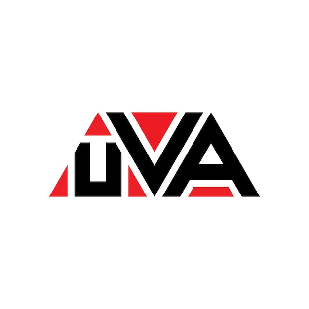 UVA トライアングル・ロゴ・デザイン (UVA トライアル・ロゴデザイン モノグラム UVA トリアングル-ベクトル ロゴ・テンプレート 赤色 UVA 三角ロゴ シンプル エレガントで豪華な UVA ロゴ)